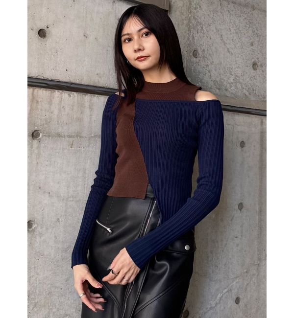MURUA「ショルダーカットリブニット」|ニット・セーター|