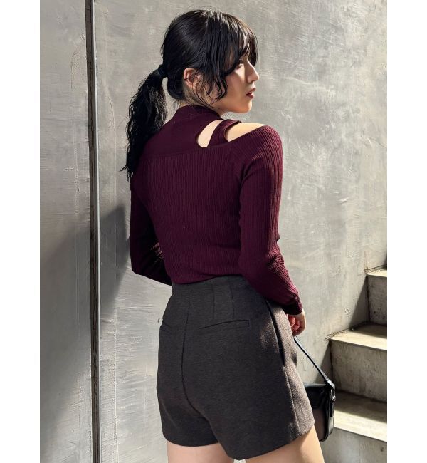 MURUA「ショルダーカットリブニット」|ニット・セーター|