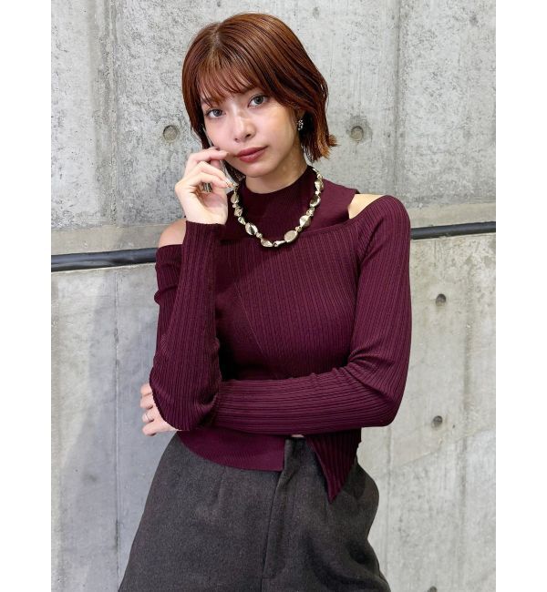 MURUA「ショルダーカットリブニット」|ニット・セーター|