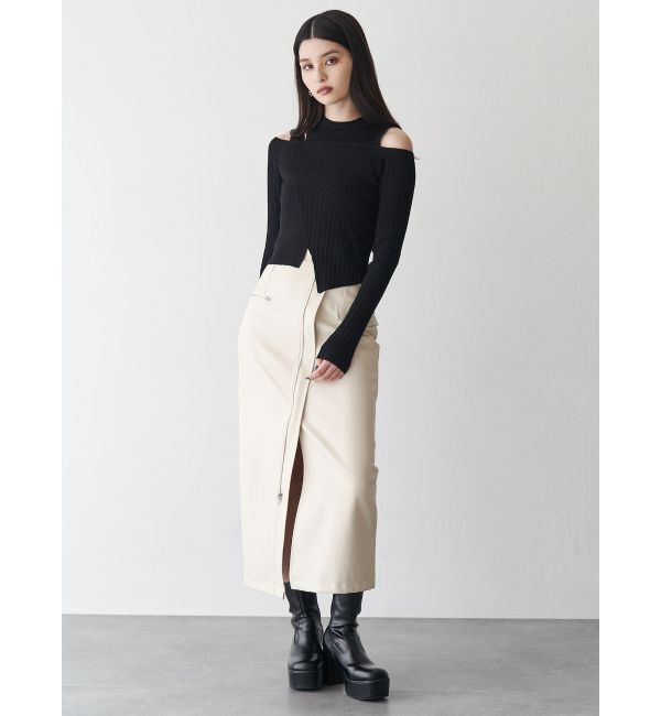 MURUA「ショルダーカットリブニット」|ニット・セーター|