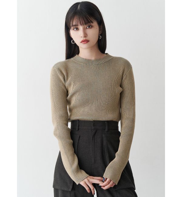 MURUA「メランジバイカラーリブニット」|ニット・セーター|