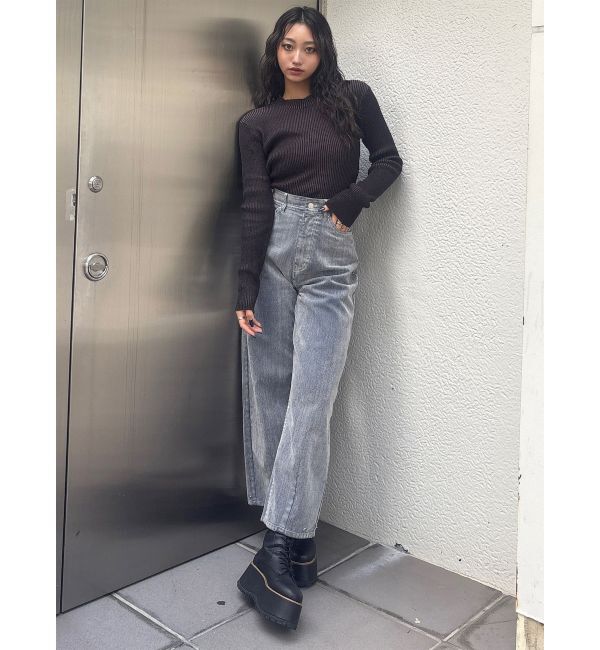 MURUA「メランジバイカラーリブニット」|ニット・セーター|