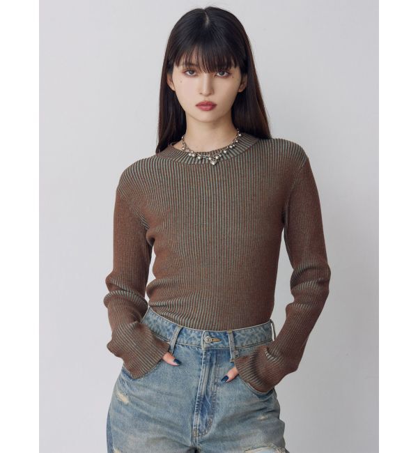 MURUA「メランジバイカラーリブニット」|ニット・セーター|