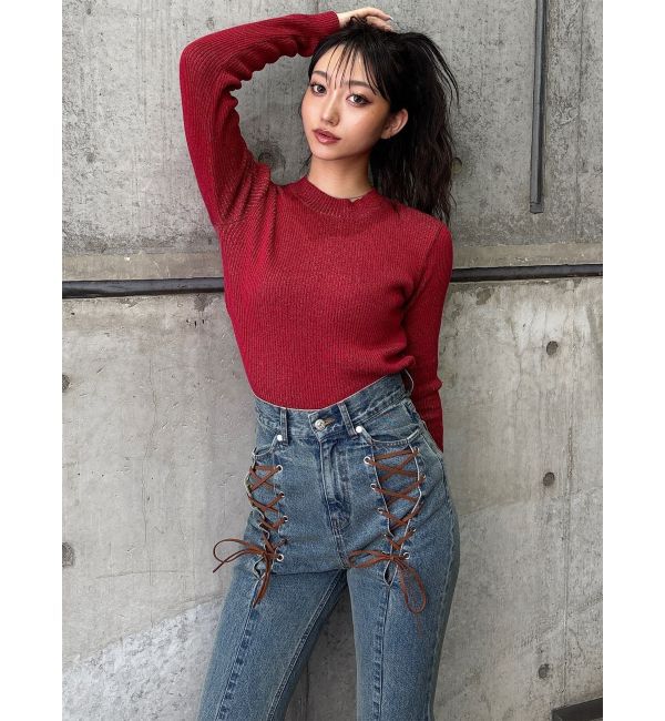 MURUA「メランジバイカラーリブニット」|ニット・セーター|