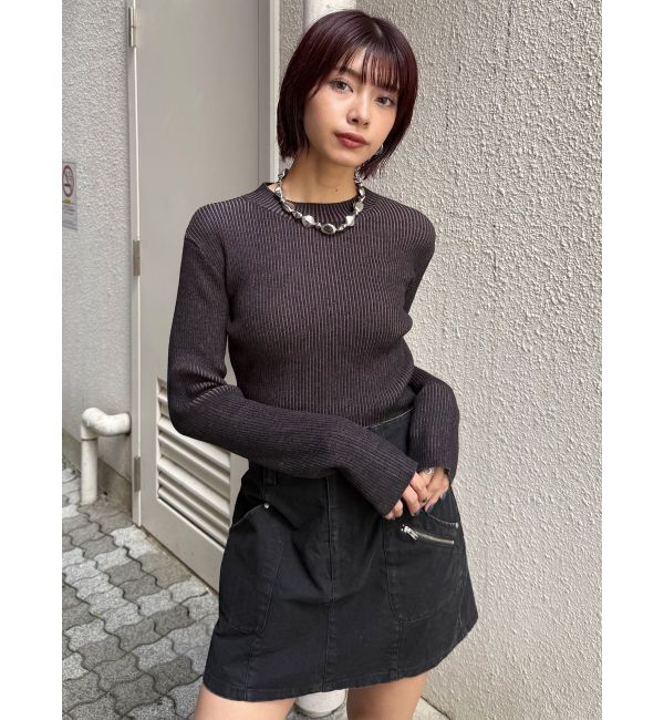 MURUA「メランジバイカラーリブニット」|ニット・セーター|