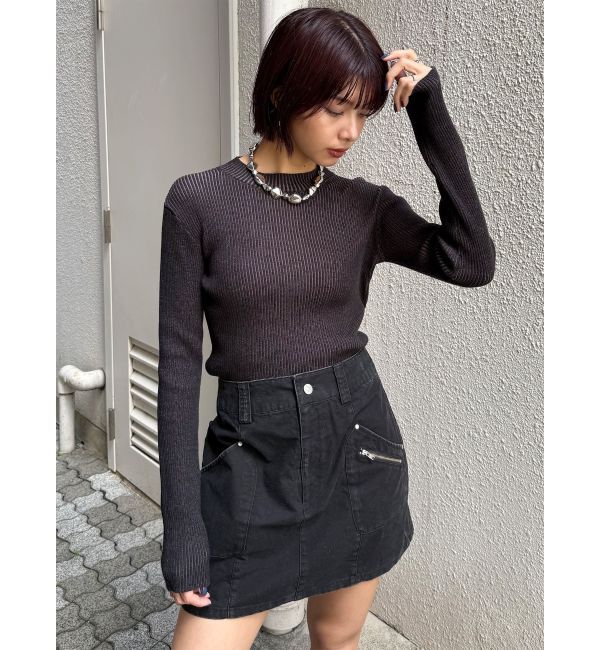 MURUA「メランジバイカラーリブニット」|ニット・セーター|