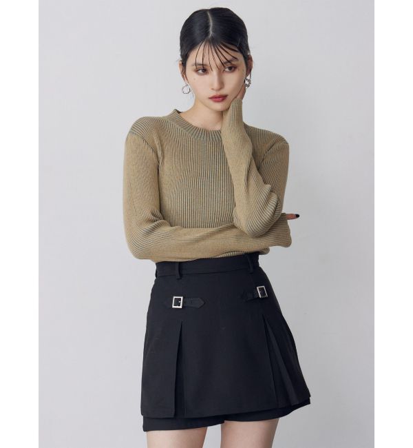 MURUA「メランジバイカラーリブニット」|ニット・セーター|