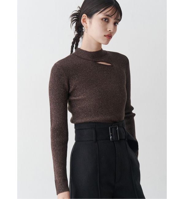 MURUA「クロスリブニット」|ニット・セーター|ブラウン
