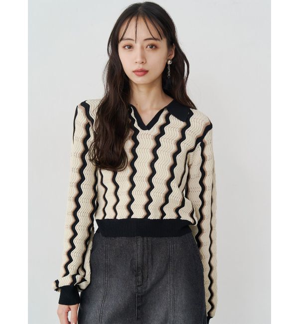 MURUA「ウェーブパターンリブニット」|ニット・セーター|