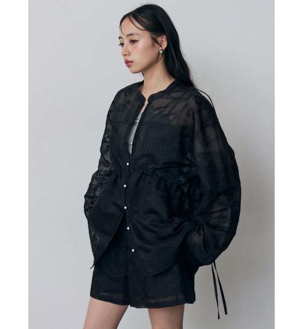 MURUA「ウエストドロストシアーレースシャツ【セットアップ着用可】」|シャツ・ブラウス|