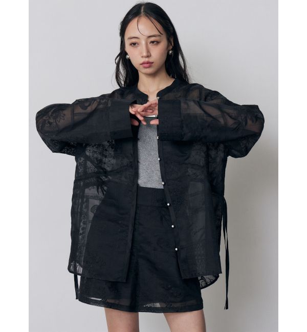 MURUA「ウエストドロストシアーレースシャツ【セットアップ着用可】」|シャツ・ブラウス|