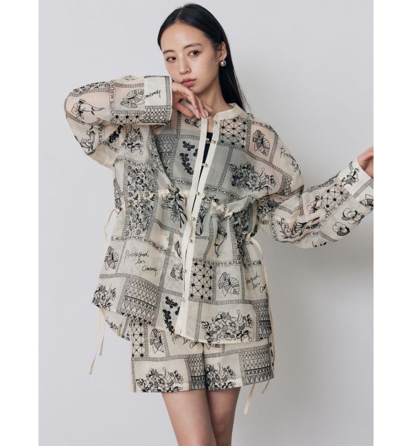 MURUA「ウエストドロストシアーレースシャツ【セットアップ着用可】」|シャツ・ブラウス|