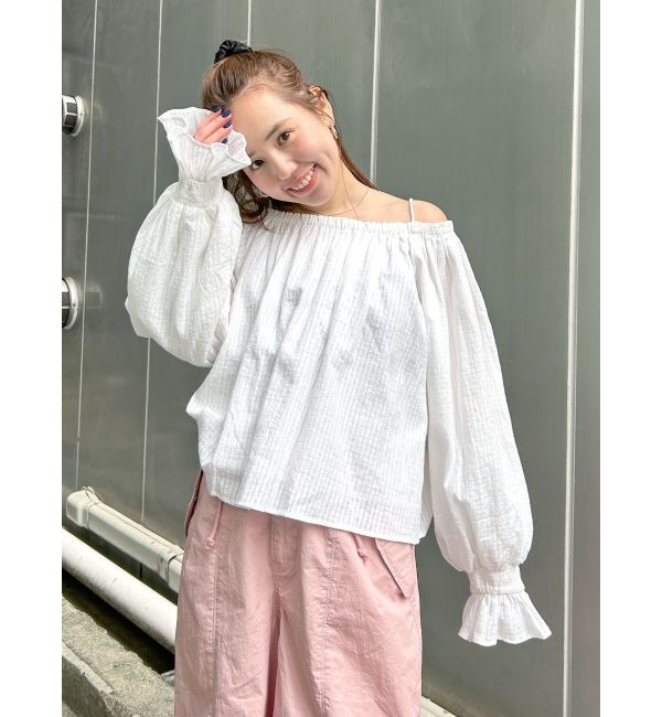 Ungrid「オフショルギャザーボリュームブラウス」|シャツ・ブラウス|