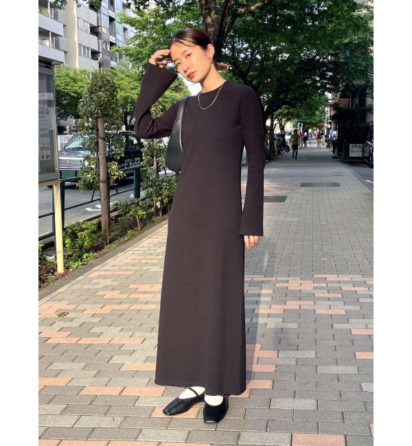 Ungrid「【WEB限定】フレアスリーブテレコフィットワンピース」|ワンピース|