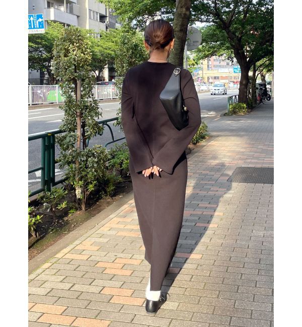 Ungrid「【WEB限定】フレアスリーブテレコフィットワンピース」|ワンピース|