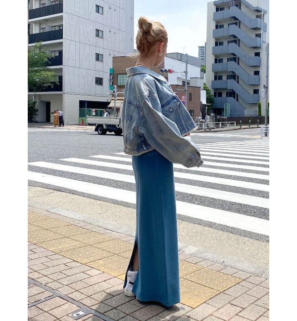 Ungrid「【WEB限定】フレアスリーブテレコフィットワンピース」|ワンピース|