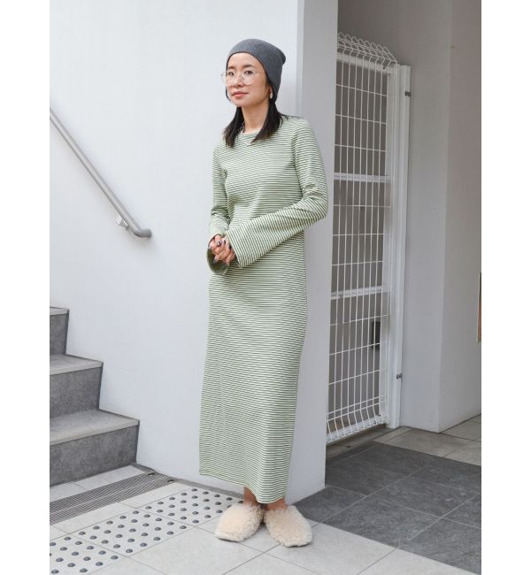 Ungrid「【WEB限定】フレアスリーブテレコフィットワンピース」|ワンピース|ミックス