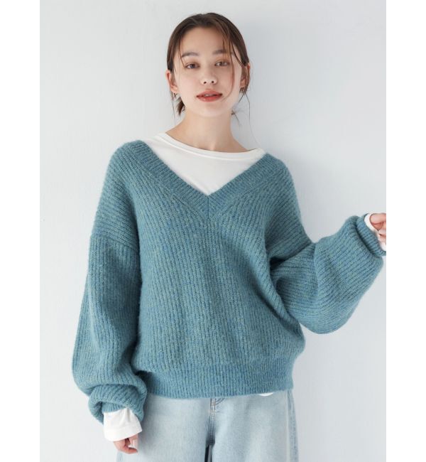 Ungrid「深Ｖネックルーズニット」|ニット・セーター|