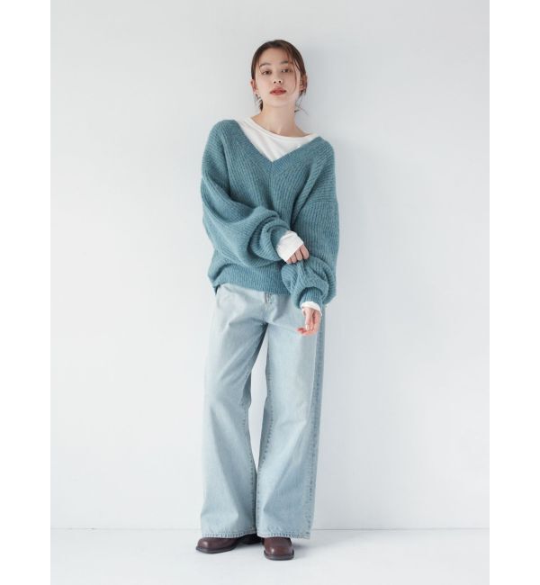 Ungrid「深Ｖネックルーズニット」|ニット・セーター|