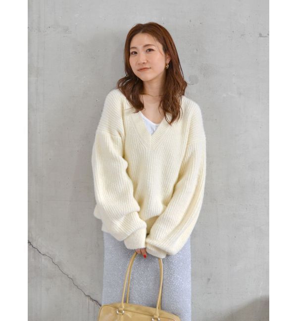 Ungrid「深Ｖネックルーズニット」|ニット・セーター|