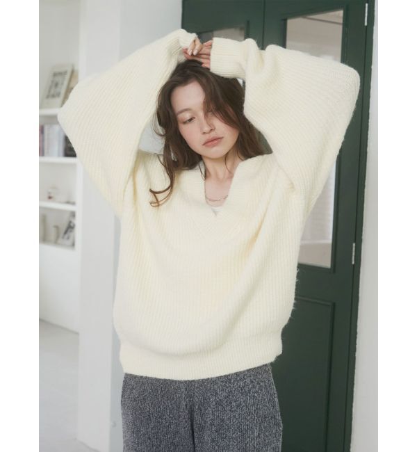 Ungrid「深Ｖネックルーズニット」|ニット・セーター|