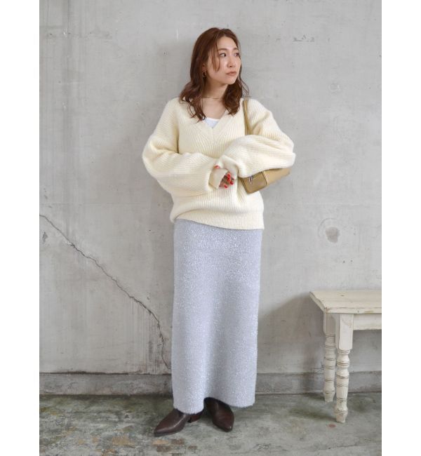 Ungrid「深Ｖネックルーズニット」|ニット・セーター|