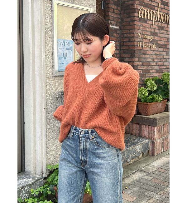 Ungrid「深Ｖネックルーズニット」|ニット・セーター|
