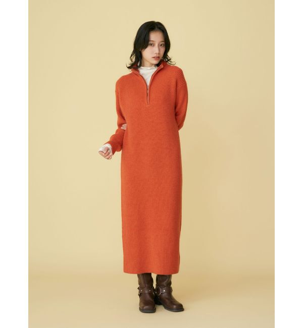 Ungrid「【WEB限定】ハイネックジップニットワンピース」|ワンピース|