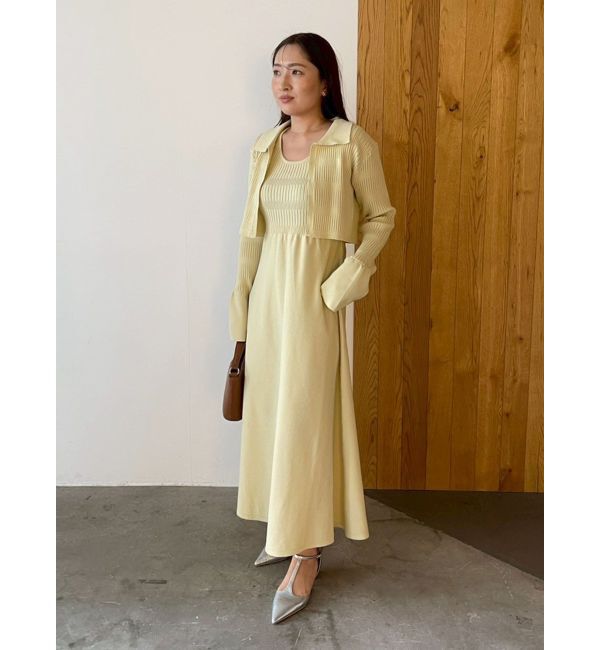 LAGUNAMOON「カラーカーデフォルムニットワンピース」|ワンピース|