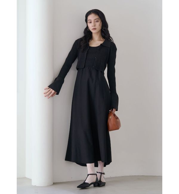 LAGUNAMOON「カラーカーデフォルムニットワンピース」|ワンピース|