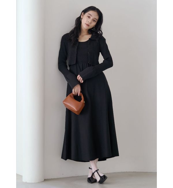 LAGUNAMOON「カラーカーデフォルムニットワンピース」|ワンピース|