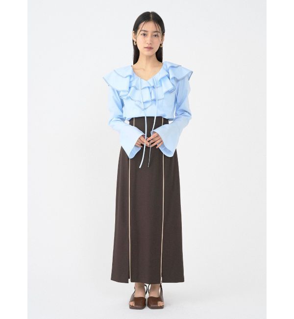 LAGUNAMOON「バイカラーパイピングスカート」|スカート|