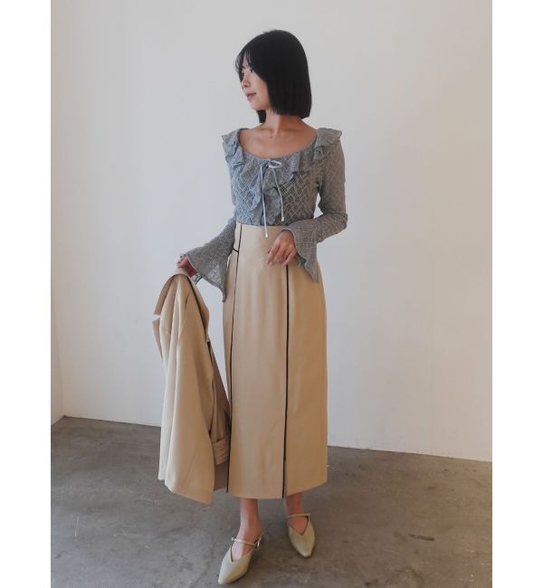 LAGUNAMOON「バイカラーパイピングスカート」|スカート|