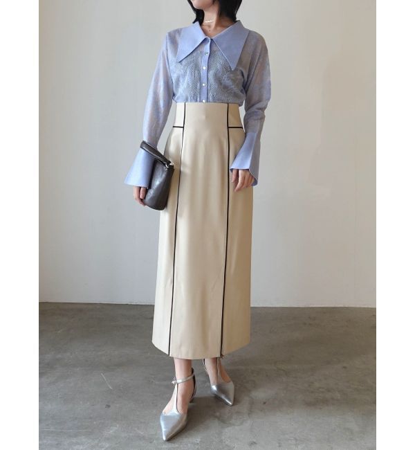 LAGUNAMOON「バイカラーパイピングスカート」|スカート|