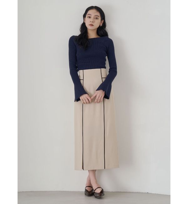 LAGUNAMOON「バイカラーパイピングスカート」|スカート|