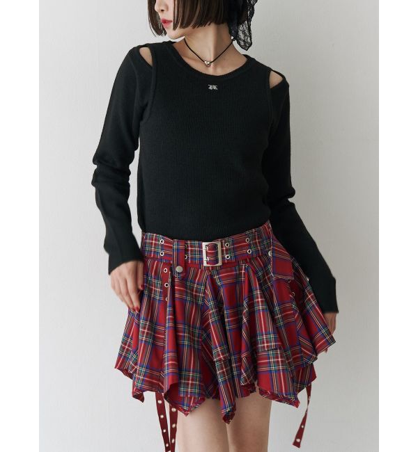 jouetie「カットアウトリブニット」|ニット・セーター|ブラック