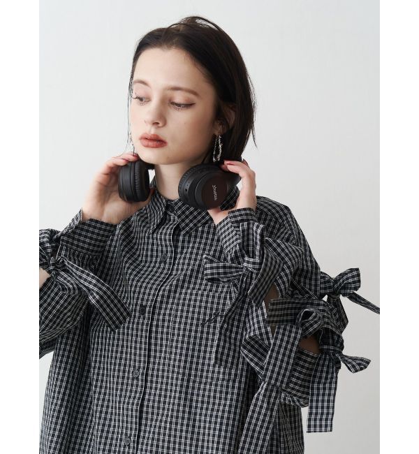 jouetie「【WEB限定】リボンスリーブBIGシャツ」|シャツ・ブラウス|