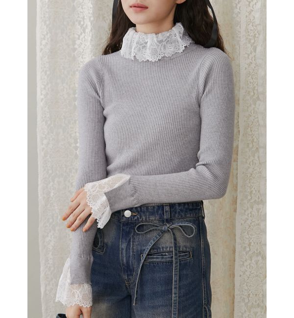 merry jenny「レースリブニット」|ニット・セーター|