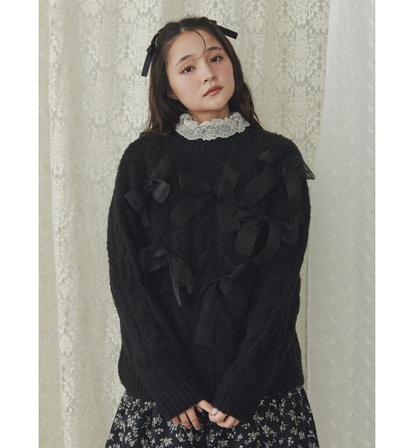 merry jenny「レースリブニット」|ニット・セーター|