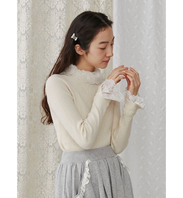 merry jenny「レースリブニット」|ニット・セーター|