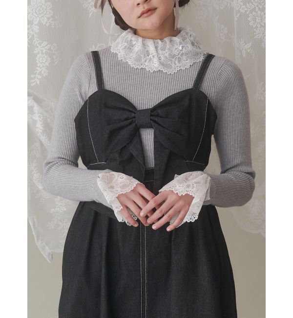 merry jenny「レースリブニット」|ニット・セーター|グレー