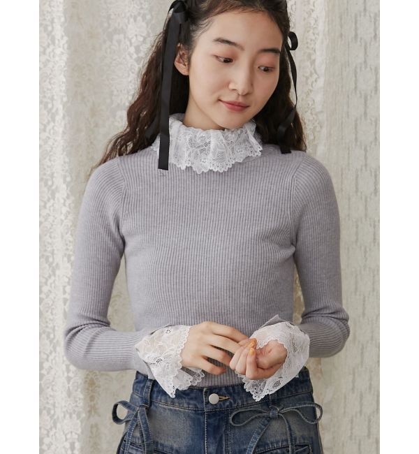 merry jenny「レースリブニット」|ニット・セーター|