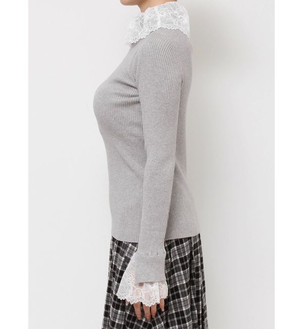 merry jenny「レースリブニット」|ニット・セーター|