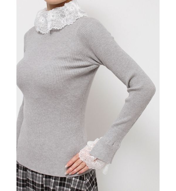 merry jenny「レースリブニット」|ニット・セーター|