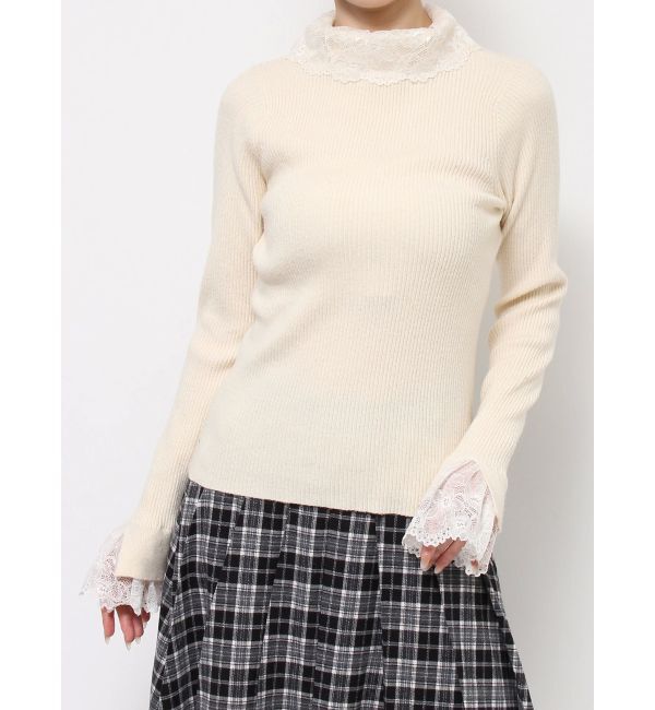merry jenny「レースリブニット」|ニット・セーター|