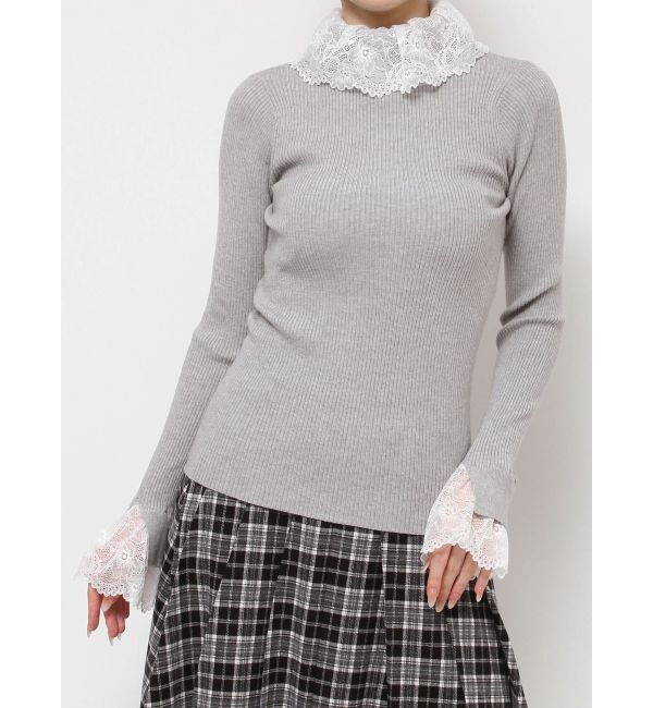merry jenny「レースリブニット」|ニット・セーター|