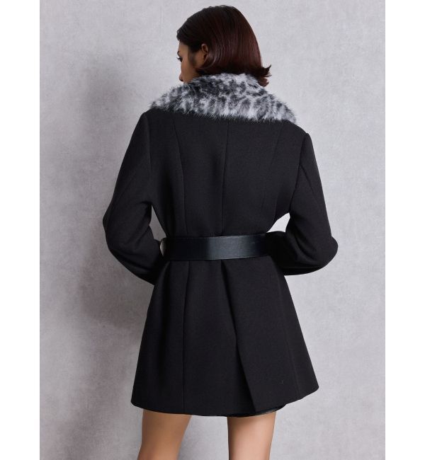 GYDA「ベルト付きタイトファーコート」|ダウン|