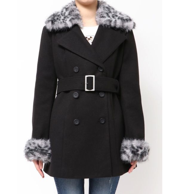 GYDA「ベルト付きタイトファーコート」|ダウン|