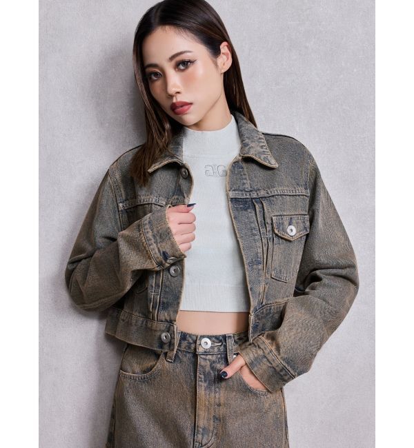 GYDA「STUPID RICH bijouデニムショートGジャン」|その他|インディゴ