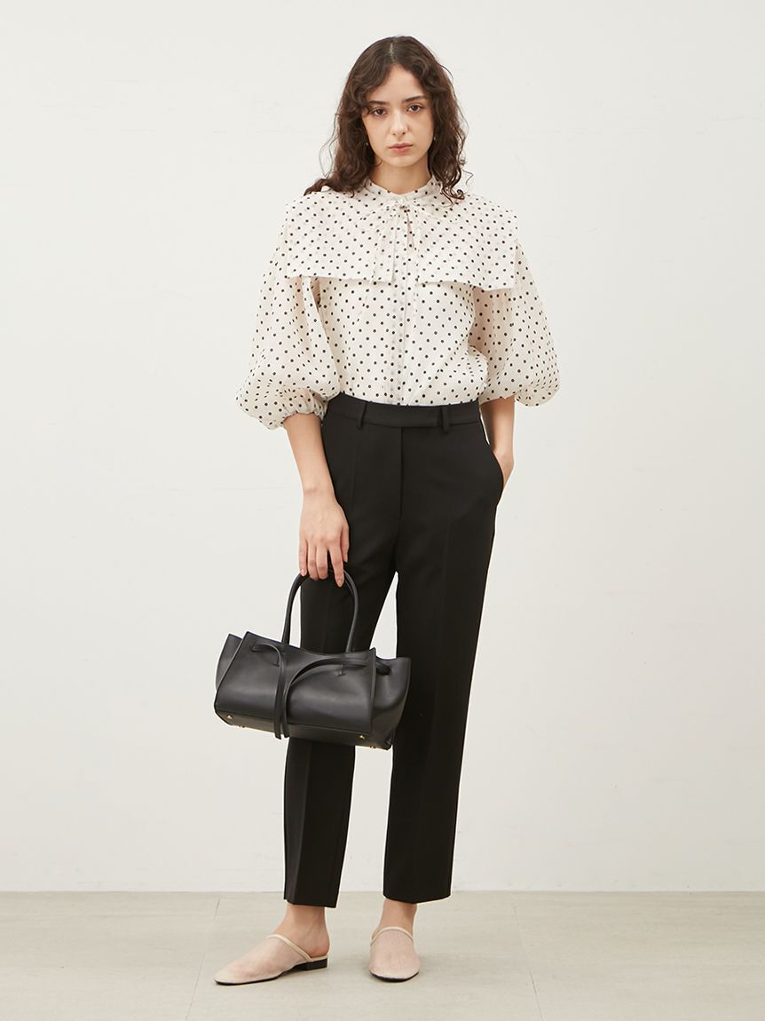 Mila Owen「【WEB限定カラー】後ろゴムセンタープレステーパードパンツ【ウォッシャブル】」|チノ|